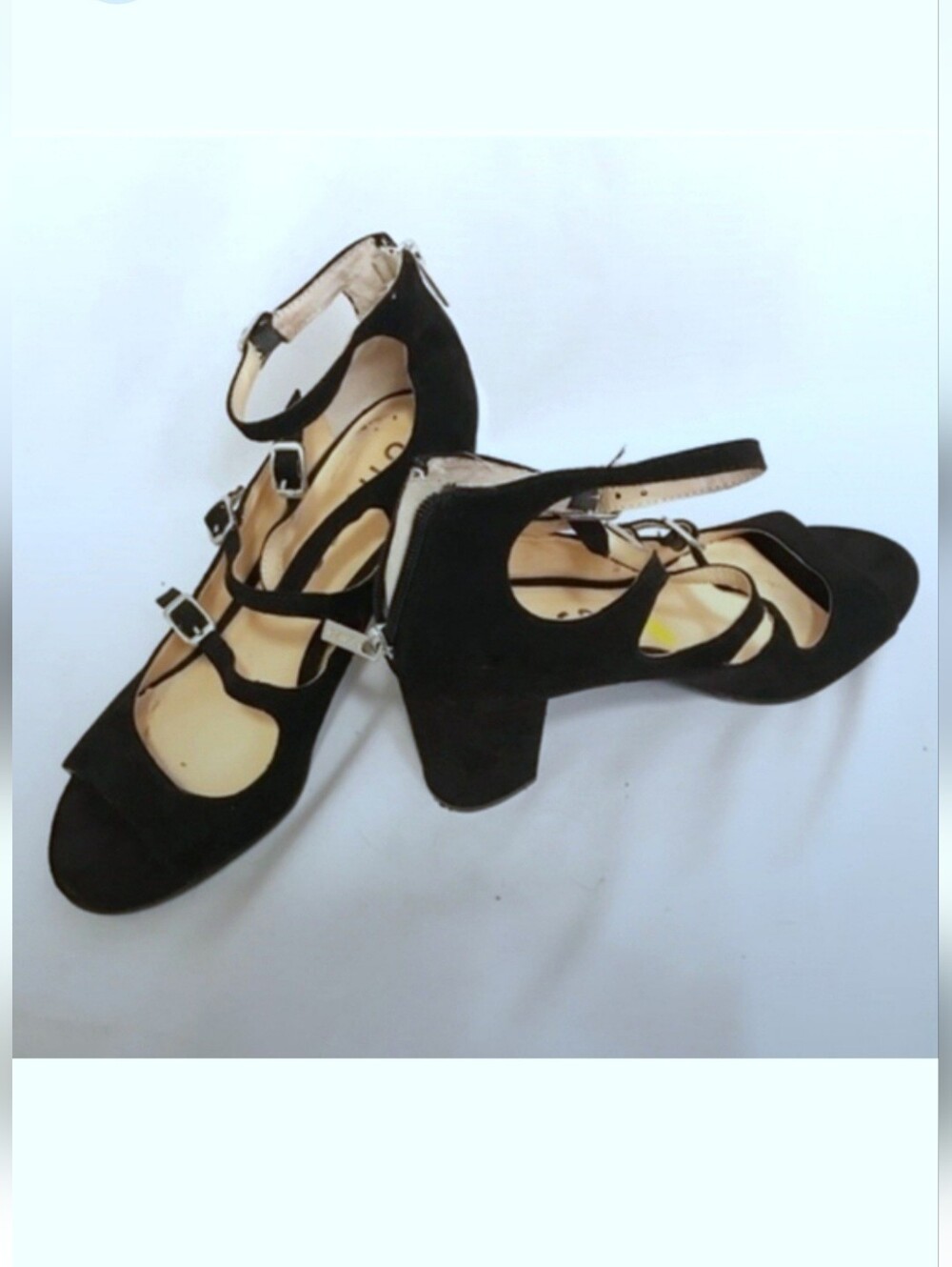 Unisa Black Strappy Open Toe Heels 8.5